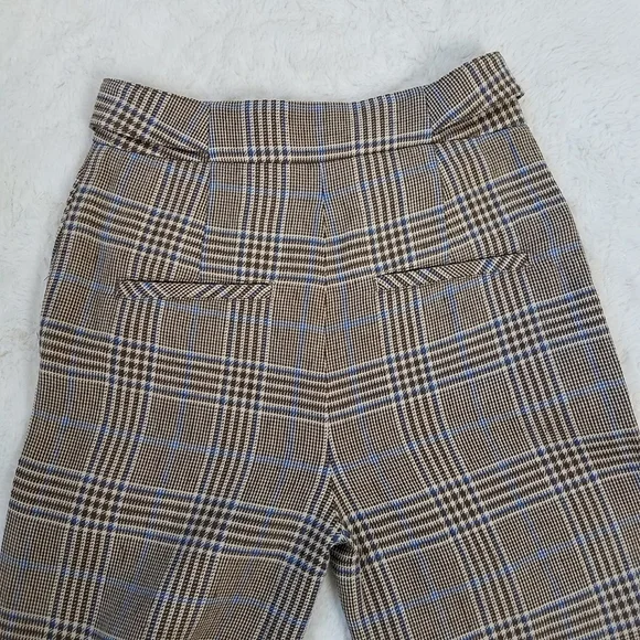 Veronica Beard Hunter Plaid Wide Leg Linen Blend Cropped Pants - Picture 9 of 14